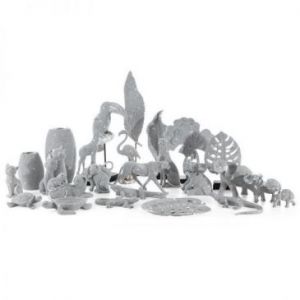 Figurka z żywicy poliestrowej liść monstery ELDO 17X6X27 srebrna