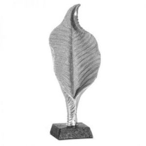 Figurka z żywicy poliestrowej liść ELDO 14X8X34 srebrna