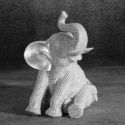 Figurka z żywicy poliestrowej słoń ELDO 14X12X18 srebrna