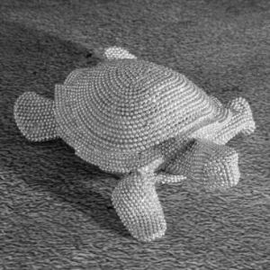 Figurka z żywicy poliestrowej żółw ELDO 14X12X5 srebrna
