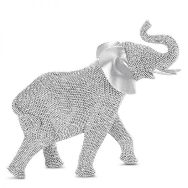 Figurka z żywicy polistrowej słoń ELDO 30X13X26 srebrna
