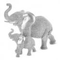 Figurka z żywicy polistrowej słonie ELDO 25X12X20 srebrna