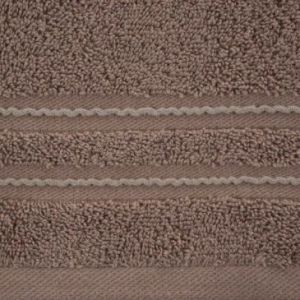 Ręcznik bawełniany ze stebnowaną bordiurą EMINA 30X50 brązowy