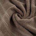 Ręcznik bawełniany ze stebnowaną bordiurą EMINA 50X90 brązowy