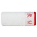 Ręcznik świąteczny z żakardową bordiurą NOEL 50X90 biały+czerwony x6