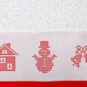 Ręcznik świąteczny z żakardową bordiurą NOEL 50X90 biały+czerwony x6