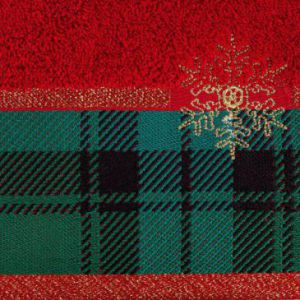 Ręcznik świąteczny z żakardową bordiurą i błyszczącą nicią CHERRY 70X140 czerwony x3