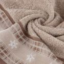 Ręcznik świąteczny z żakardową bordiurą HOLLY 70X140 beżowy x3