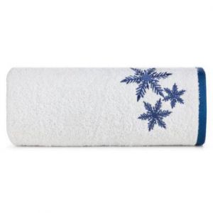 Ręcznik świąteczny z żakardową bordiurą i błyszczącą nicią CAROL 70X140 biały x3