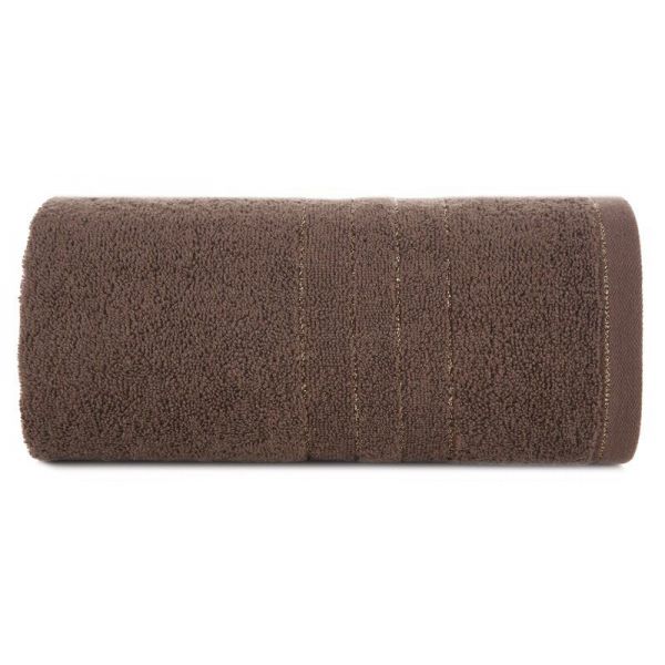 Ręcznik bawełniany z błyszczącą nicią GALA 50X90 ciemnobrązowy