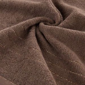 Ręcznik bawełniany z błyszczącą nicią GALA 70X140 ciemnobrązowy