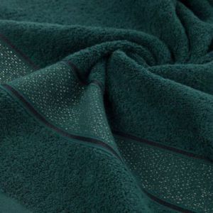 Ręcznik bawełniany z błyszczącą nicią LIANA 30X50 ciemnozielony