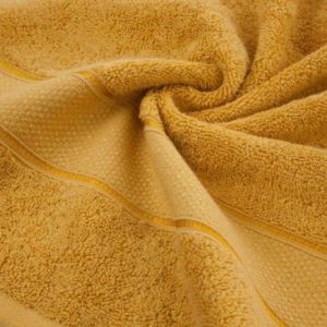 Ręcznik bawełniany z błyszczącą nicią LIANA 70X140 musztardowy