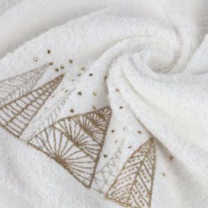 Ręcznik świąteczny haft choinki SANTA 70X140 biały x3