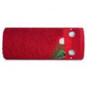 Ręcznik świąteczny auto z choinką SANTA 70X140 czerwony x3