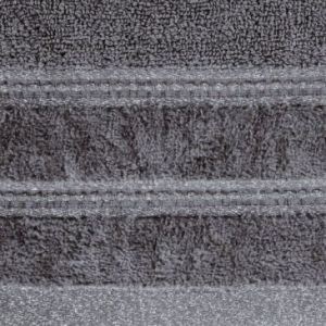 Ręcznik frotte z welurową bordiurą i lśniącą nicią GLORY 30X50 grafitowy