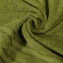Ręcznik bambusowy z ozdobną bordiurą w pasy MILA 70X140 oliwkowy