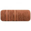 Ręcznik bambusowy z ozdobną bordiurą w pasy MILA 50X90 ceglany
