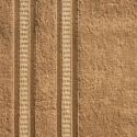 Ręcznik bambusowy z ozdobną bordiurą w pasy MILA 50X90 jasny brązowy
