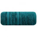 Ręcznik bambusowy z ozdobną bordiurą w pasy MILA 50X90 turkusowy