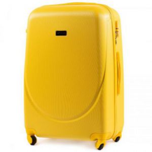Wings Goose Duża walizka podróżna na kółkach L z ABS żółta