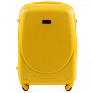 Wings Średnia walizka podróżna M na kółkach z ABS żółta