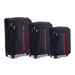 Wings Zestaw 3 walizek podróżnych 4 koła L,M,S, czarne