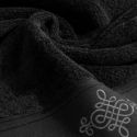 Ręcznik frotte z szeroką bordiurą ornament KLAS 70X140 czarny