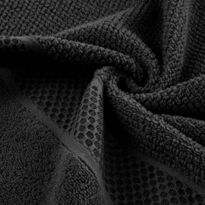Ręcznik bawełniany z wytłaczaną bordiurą i błyszczącą nicią DANNY 30X50 czarny