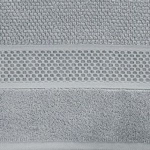 Ręcznik bawełniany z wytłaczaną bordiurą i błyszczącą nicią DANNY 50X90 srebrny