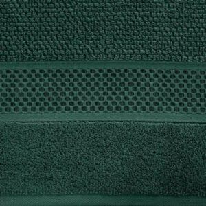 Ręcznik bawełniany z wytłaczaną bordiurą i błyszczącą nicią DANNY 30X50 ciemny zielony