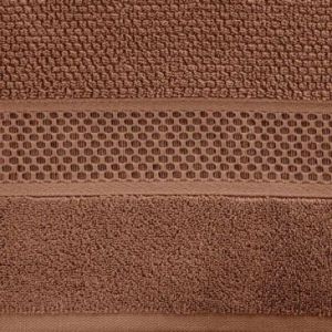 Ręcznik bawełniany z wytłaczaną bordiurą i błyszczącą nicią DANNY 30X50 ceglany