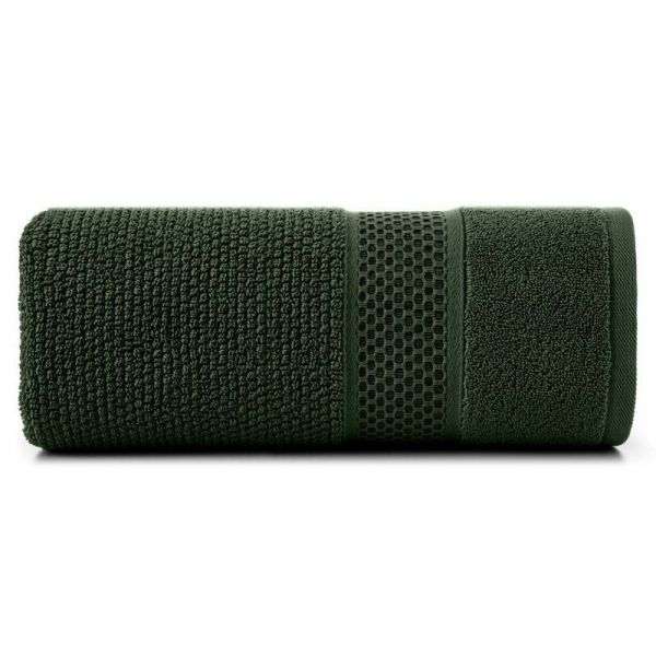 Ręcznik bawełniany z wytłaczaną bordiurą i błyszczącą nicią DANNY 50X90 zielony