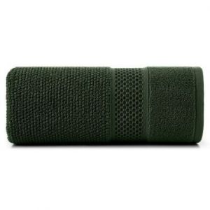 Ręcznik bawełniany z wytłaczaną bordiurą i błyszczącą nicią DANNY 70X140 zielony