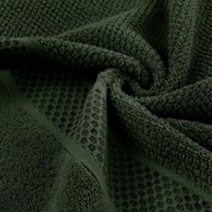Ręcznik bawełniany z wytłaczaną bordiurą i błyszczącą nicią DANNY 70X140 zielony