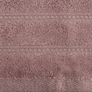 Ręcznik frotte z welurową bordiurą i lśniącą nicią GLORY 50X90 liliowy