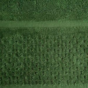 Ręcznik frotte z welurową bordiurą z dodatkiem lśniącej nici IBIZA 30X50 zielony