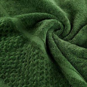 Ręcznik frotte z welurową bordiurą z dodatkiem lśniącej nici IBIZA 30X50 zielony