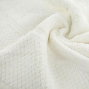 Ręcznik frotte z welurową bordiurą z dodatkiem lśniącej nici IBIZA 30X50 kremowy
