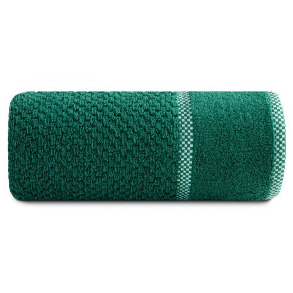 Ręcznik frotte z tłoczoną bordiurą CALE 70X140 ciemny zielony