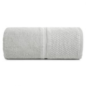 Ręcznik frotte z welurową bordiurą z dodatkiem lśniącej nici IBIZA 30X50 stalowy