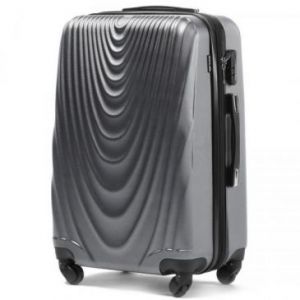 Wings Falcon Duża walizka podróżna L z ABS twarda srebrna