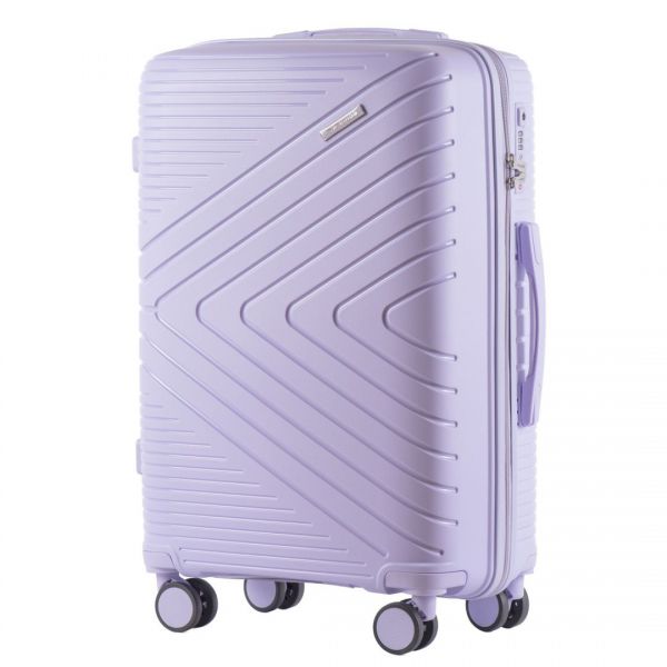 Wings Primrose Średnia walizka podróżna z polipropulenu M pastelowa jasnofioletowa