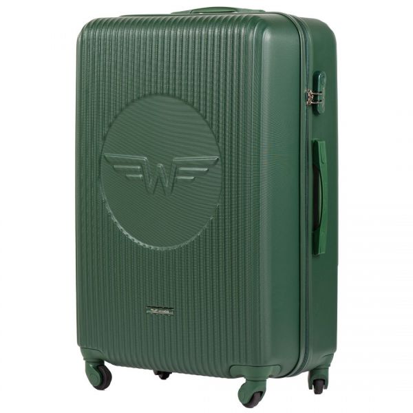 Wngs Swallow Duża walizka podróżna L na kółkach z ABS ciemnozielona