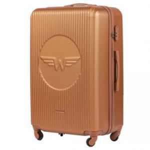 Wngs Swallow Duża walizka podróżna L na kółkach z ABS kawowa