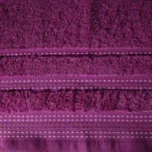 Ręcznik frotte z bordurą w stylu fastrygi POLA 70X140 fioletowy