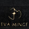 Ręcznik bawełniany z welurową bordiurą i haftem Eva Minge 50X90 czarny