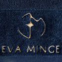 Ręcznik bawełniany z welurową bordiurą i haftem Eva Minge 50X90 granatowy