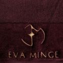 Ręcznik bawełniany z welurową bordiurą i haftem Eva Minge 70X140 bordowy