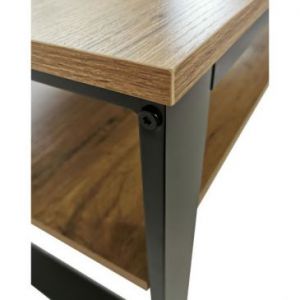 Stolik kawowy ława stół industrialny prostokątny 90x55x45cm dąb naturalny